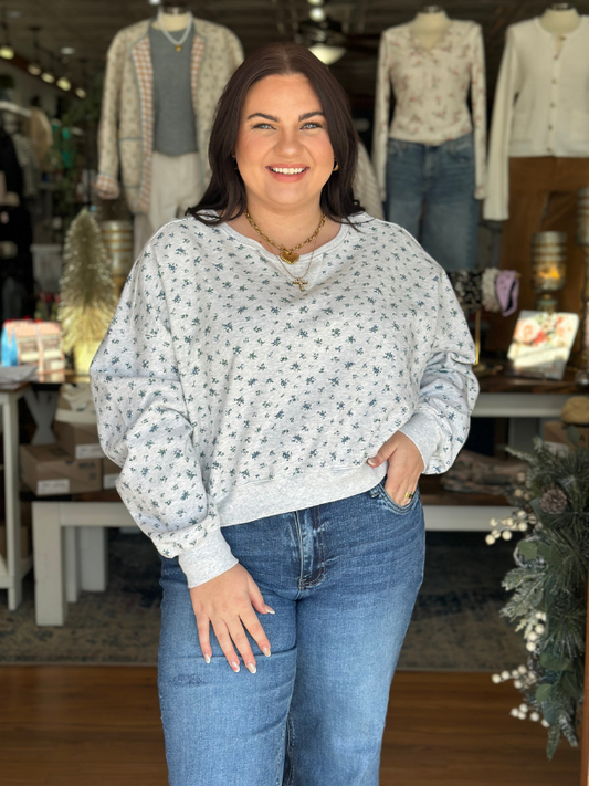 VIntage Floral Terry Pullover