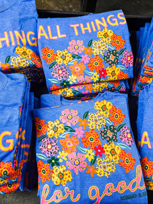 All Things For Good blue Tee