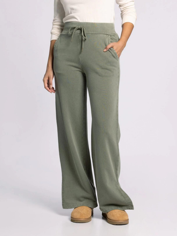 Ariel Lounge Pants in Dusty Olive - Themasonboutique