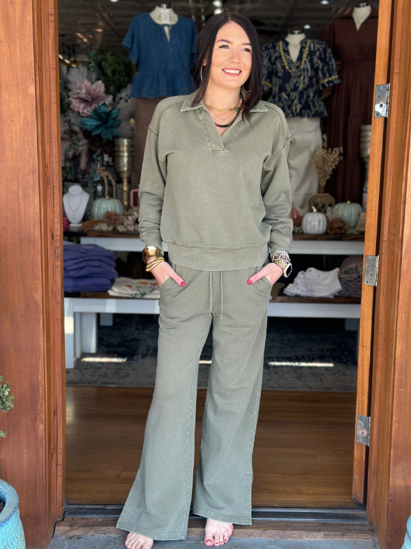 Ariel Lounge Pants in Dusty Olive