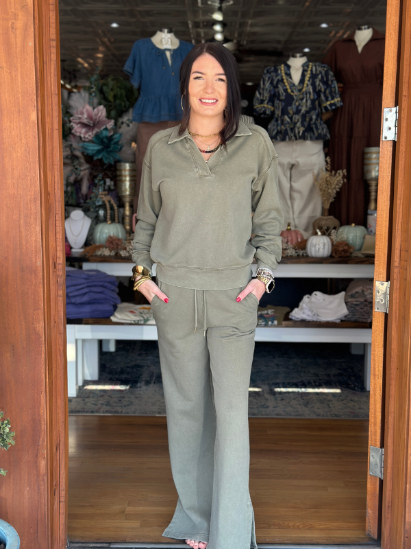 Ariel Lounge Pants - Dusty Olive