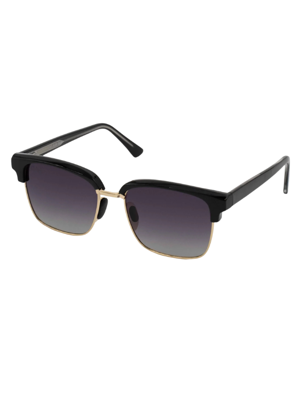 Black sunglasses on a white background
