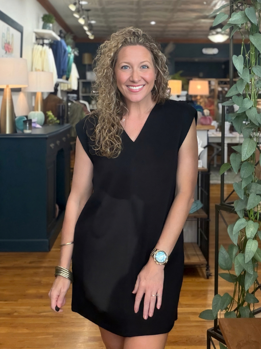 Black Classic V-Neck Dress