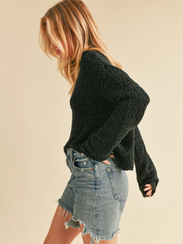 Black Soft Loose Knit Sweater