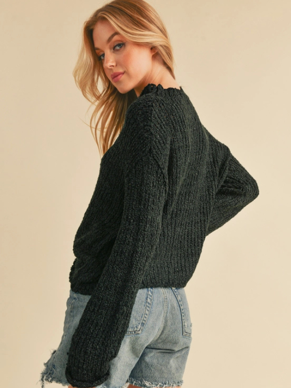 Black Soft Loose Knit Sweater