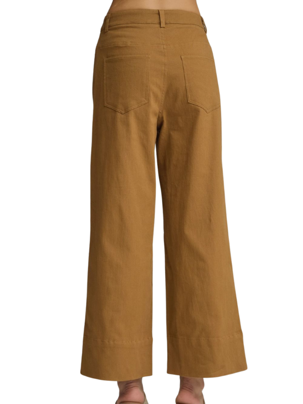Brown wide-leg pants on a white background