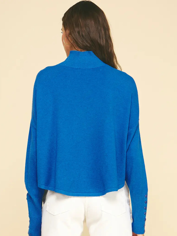 Cobalt Blue Mock Neck Sweater