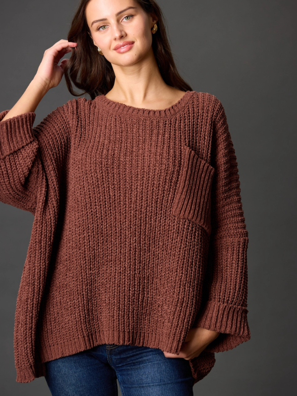 woman wearing oversized sweater 