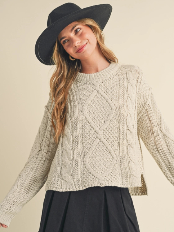 Cream Chunky Cable Knit Sweater