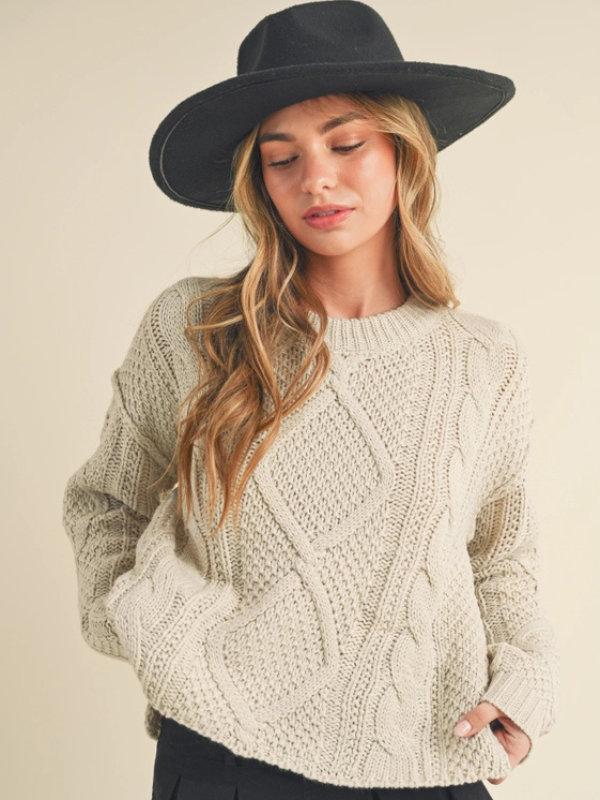 Cream Chunky Cable Knit Sweater