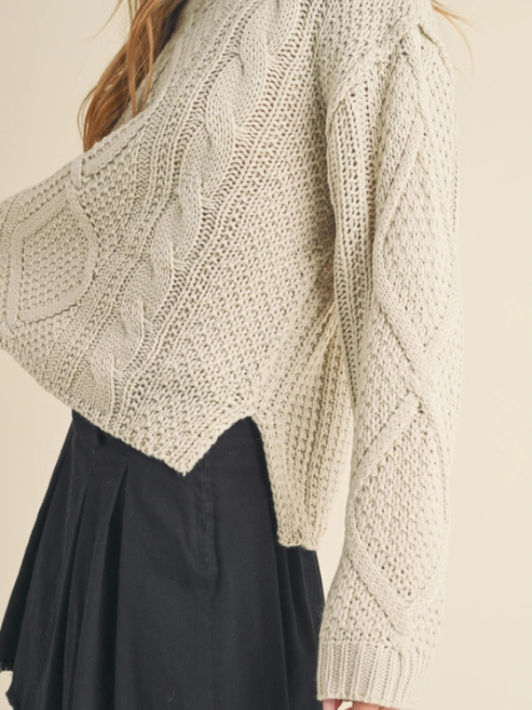 Cream Chunky Cable Knit Sweater