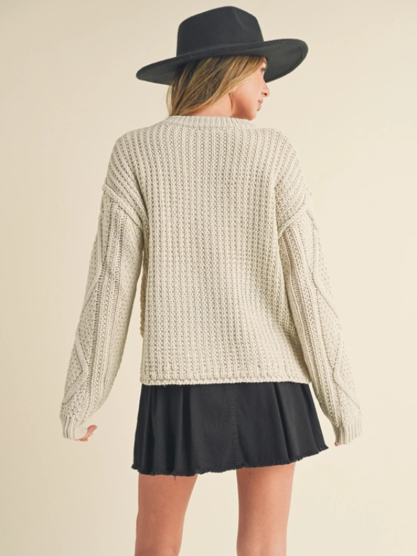 Cream Chunky Cable Knit Sweater