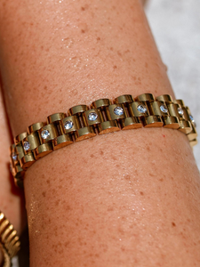 Gold CZ Water Resistant Watch Bracelet - Themasonboutique