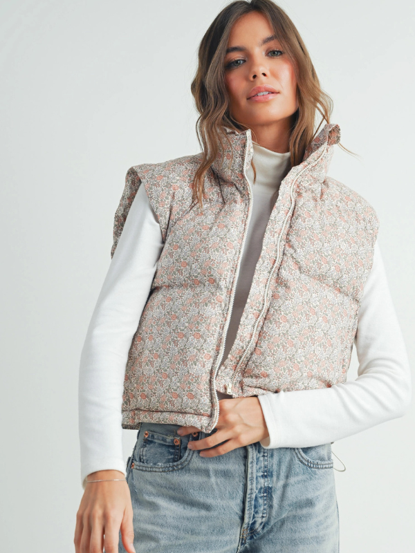 Ditsy Floral Puffer Vest