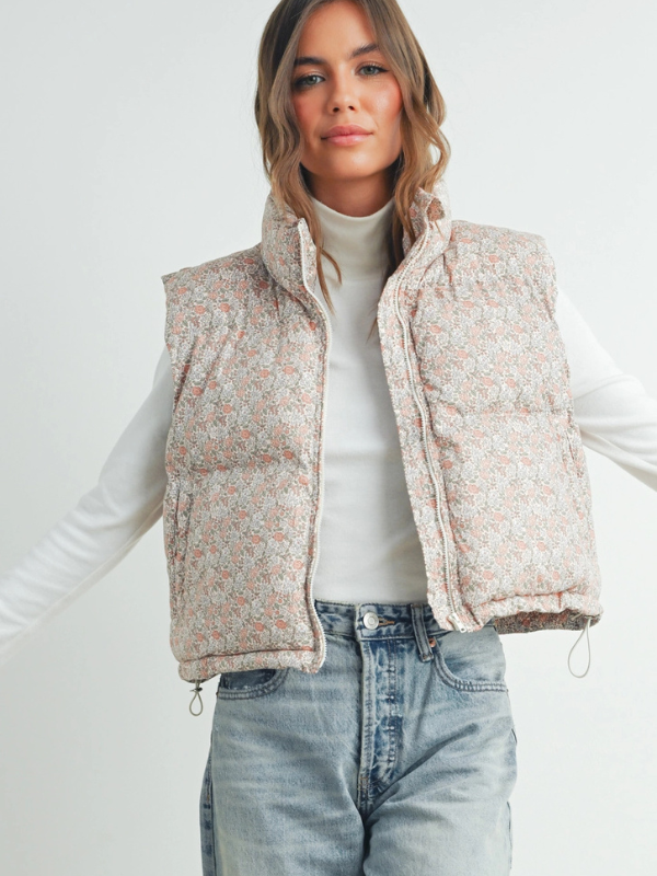 Ditsy Floral Puffer Vest