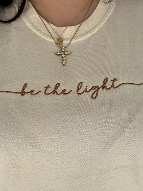 Embroidered Be The Light Summer Tee