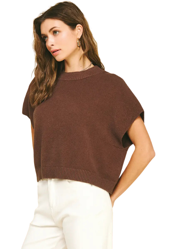 Espresso Dropped Shoulder Sweater Top