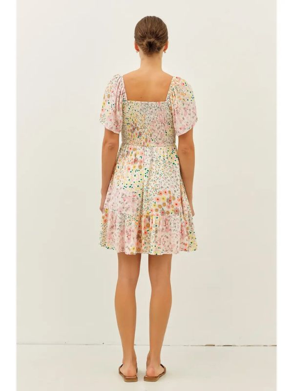 Floral Multi Smocked Ditsy Mini Dress