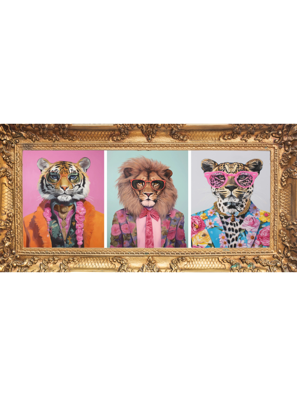 threes lions in clothes insert