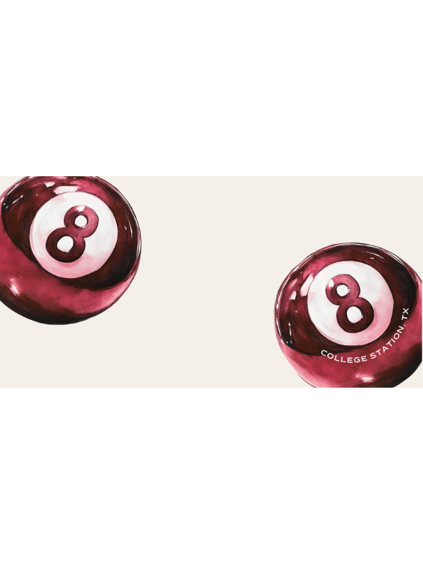 picture of inserts for blank acrylic trinket tray - maroon pool balls