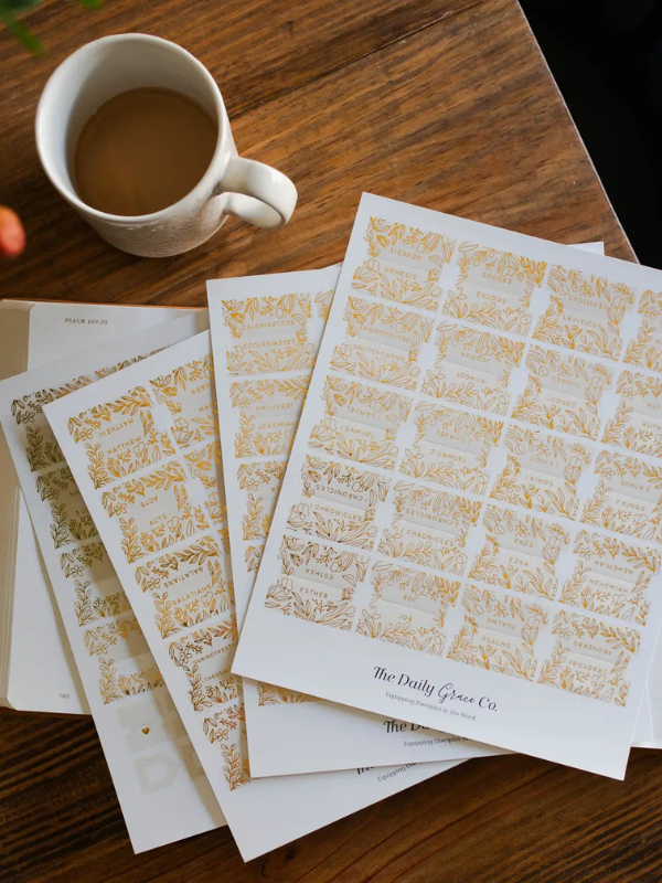 Gold Foil Bible Tabs - Cream