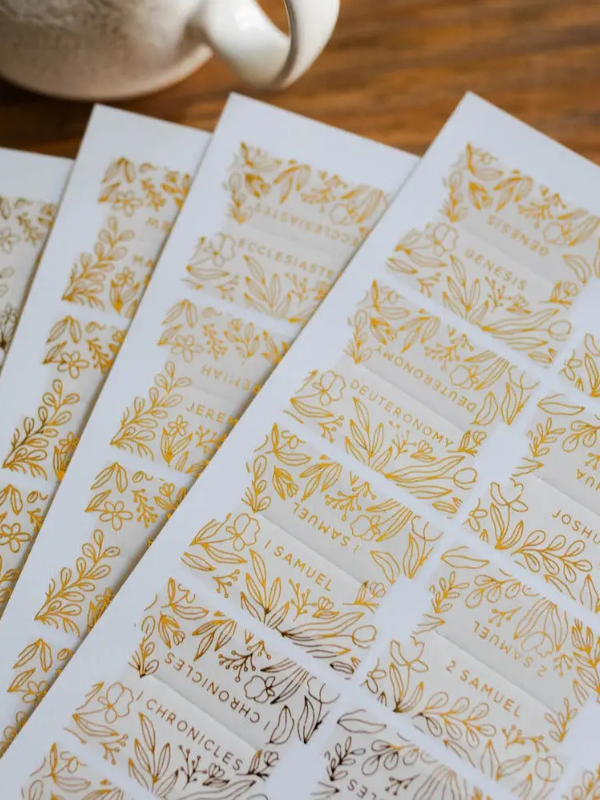 Gold Foil Bible Tabs - Cream