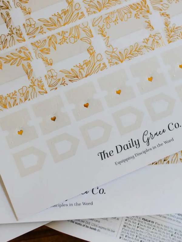  Gold Foil Bible Tabs - Cream