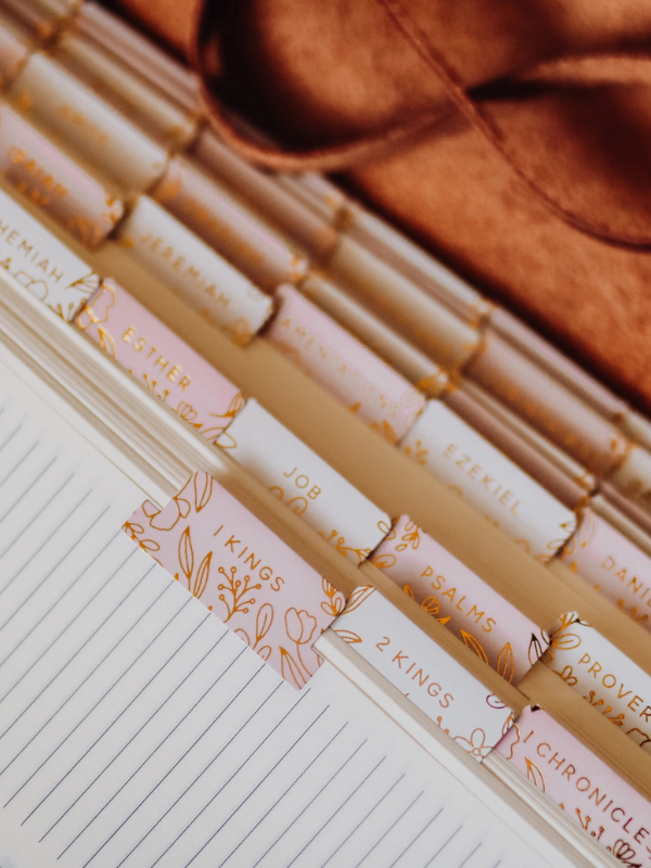 Gold Foil Bible Tabs - Dusty Pink