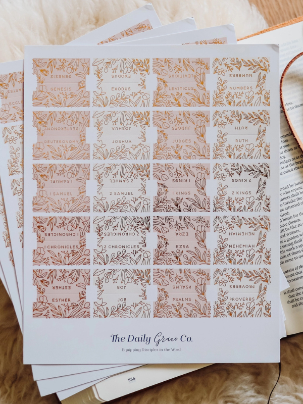 Gold Foil Bible Tabs - Dusty Pink