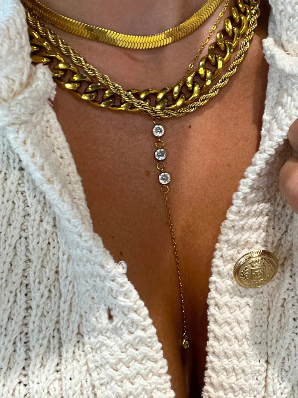 Gold Herringbone Necklace