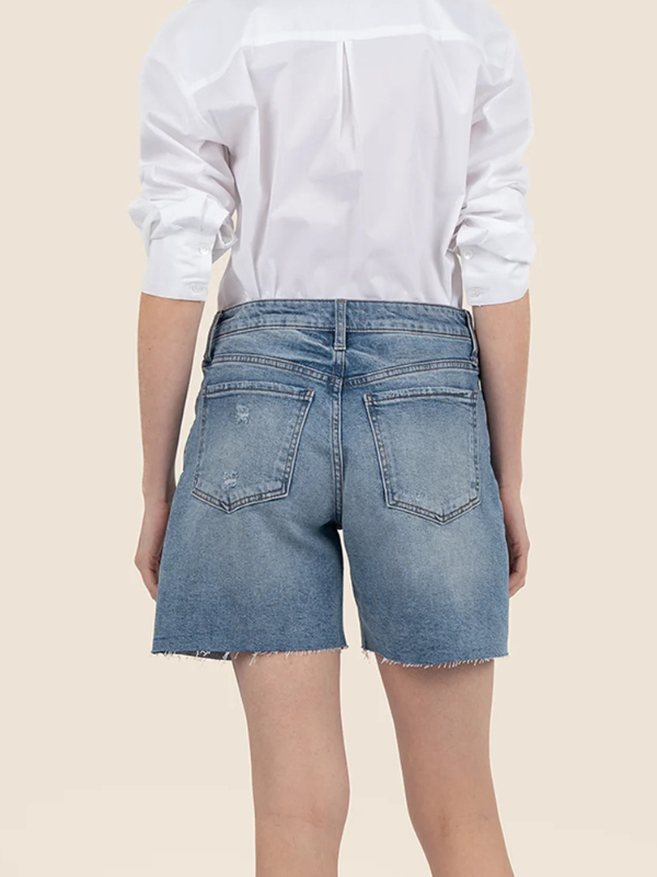 Hailey High Rise Shorts - Raw Hem - Focus