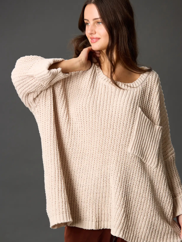 woman wearing oversized sweater 