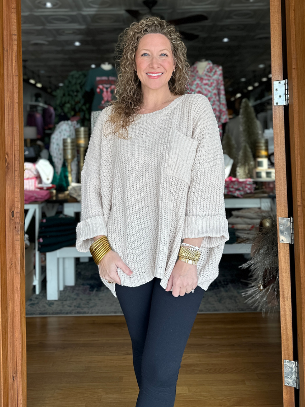 Ivory Chenille Oversized Sweater