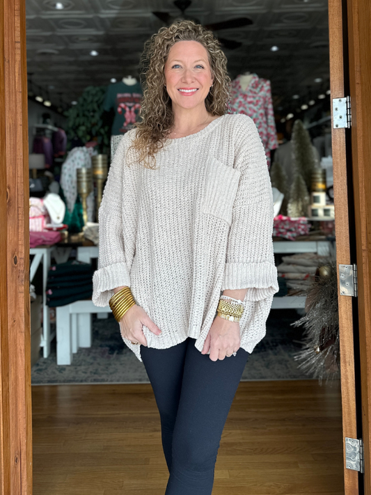 Ivory Chenille Oversized Sweater
