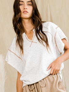 Ivory Textured Terry Stitch Top