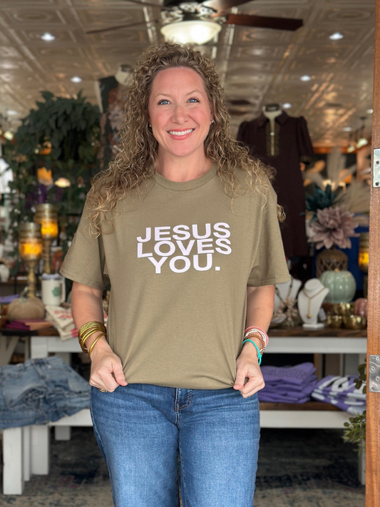 Jesus Loves You - Mocha / Blush Tee
