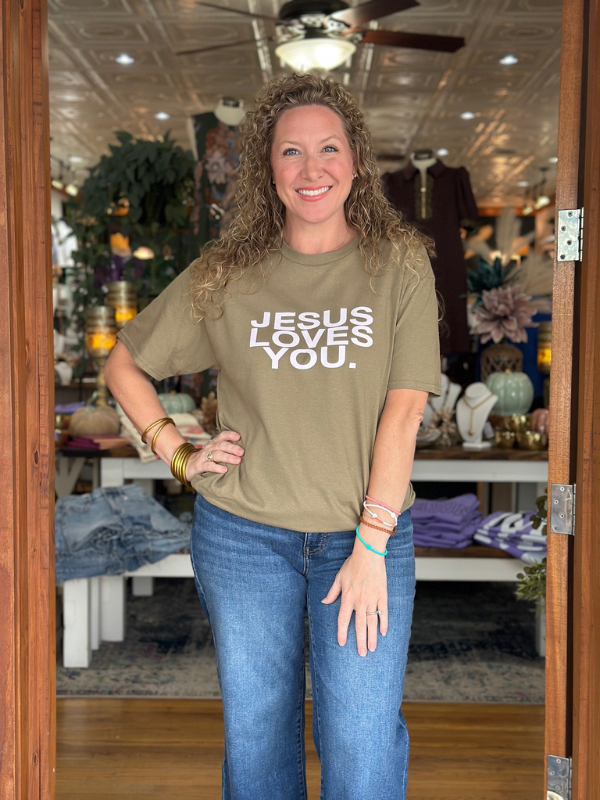 Jesus Loves You - Mocha / Blush Tee