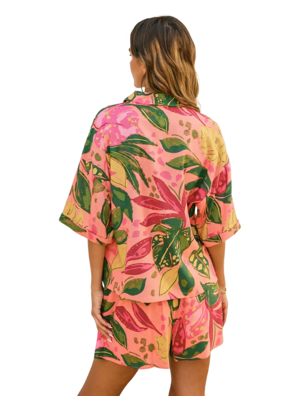 Just Like Paradise Relaxed Shirt and Shorts Set - Themasonboutique