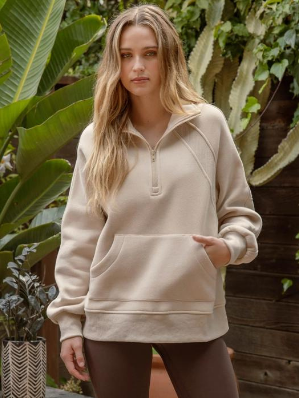 Sand 1/4 Zip Pullover - Themasonboutique