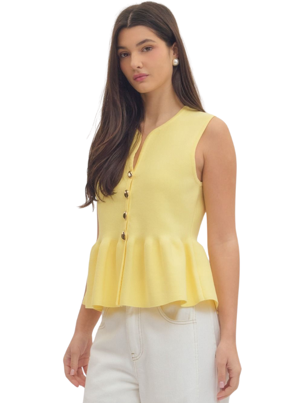 Lemon Peplum Top - Themasonboutique