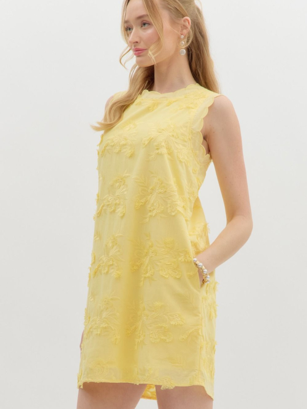 Lemon Scalloped Applique Dress