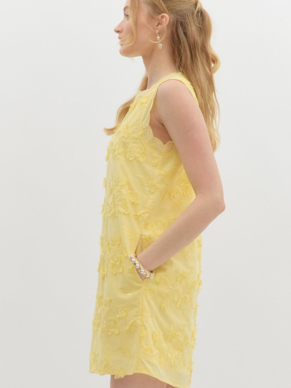 Lemon Scalloped Applique Dress