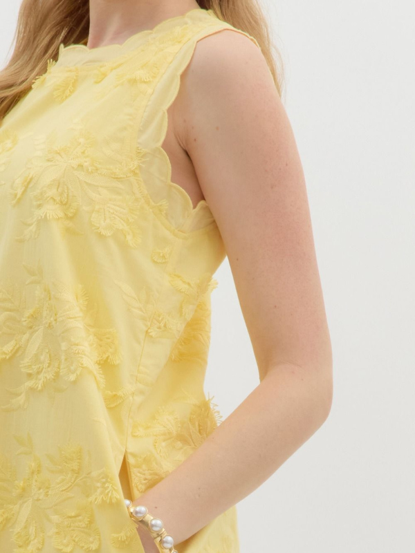 Lemon Scalloped Applique Dress