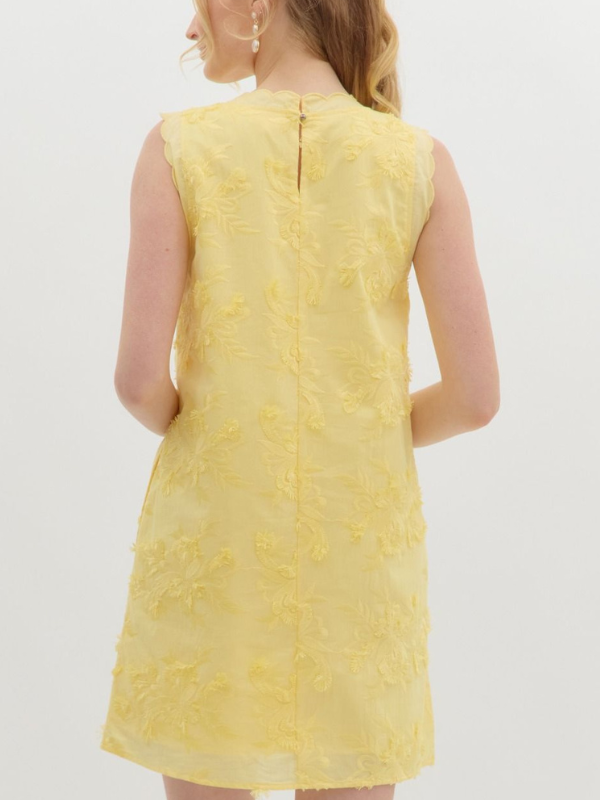 Lemon Scalloped Applique Dress