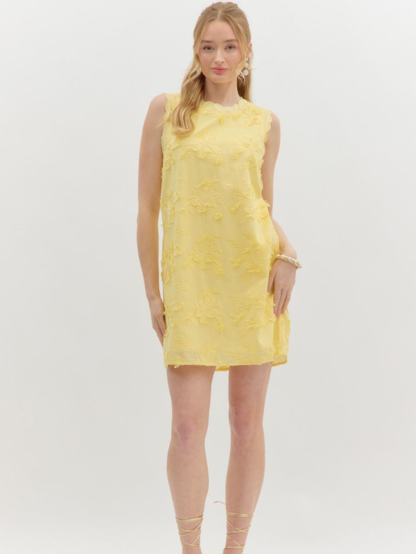 Lemon Scalloped Applique Dress