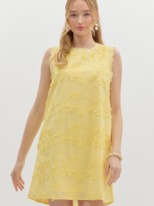 Lemon Scalloped Applique Dress