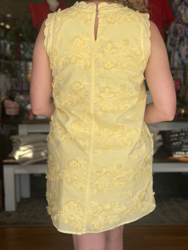 Lemon Scalloped Applique Dress