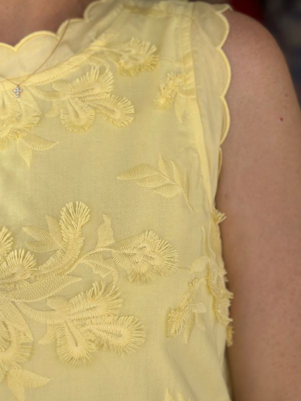 Lemon Scalloped Applique Dress