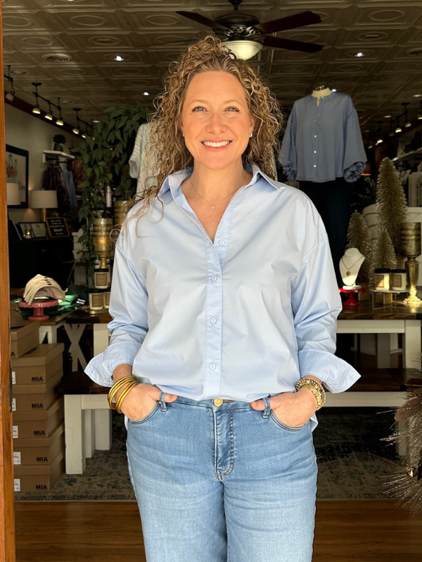 Light Blue Long Sleeve Button Up