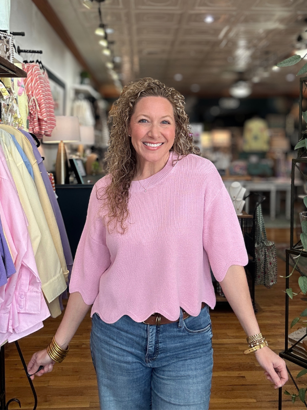 Light Pink Scalloped Top
